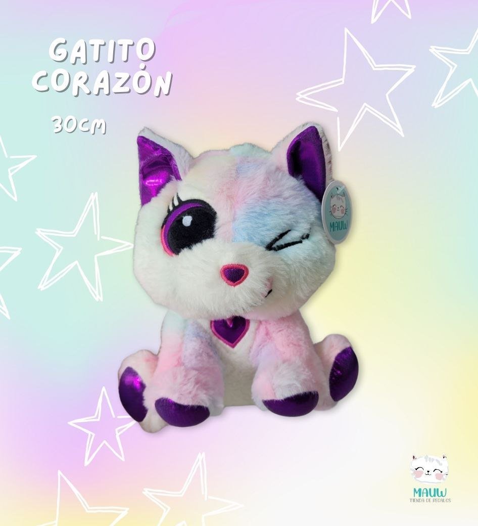 Peluche Gato Corazón 30cm