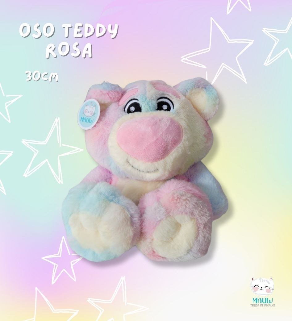 Peluche Oso Tie Dye 30cm rosado