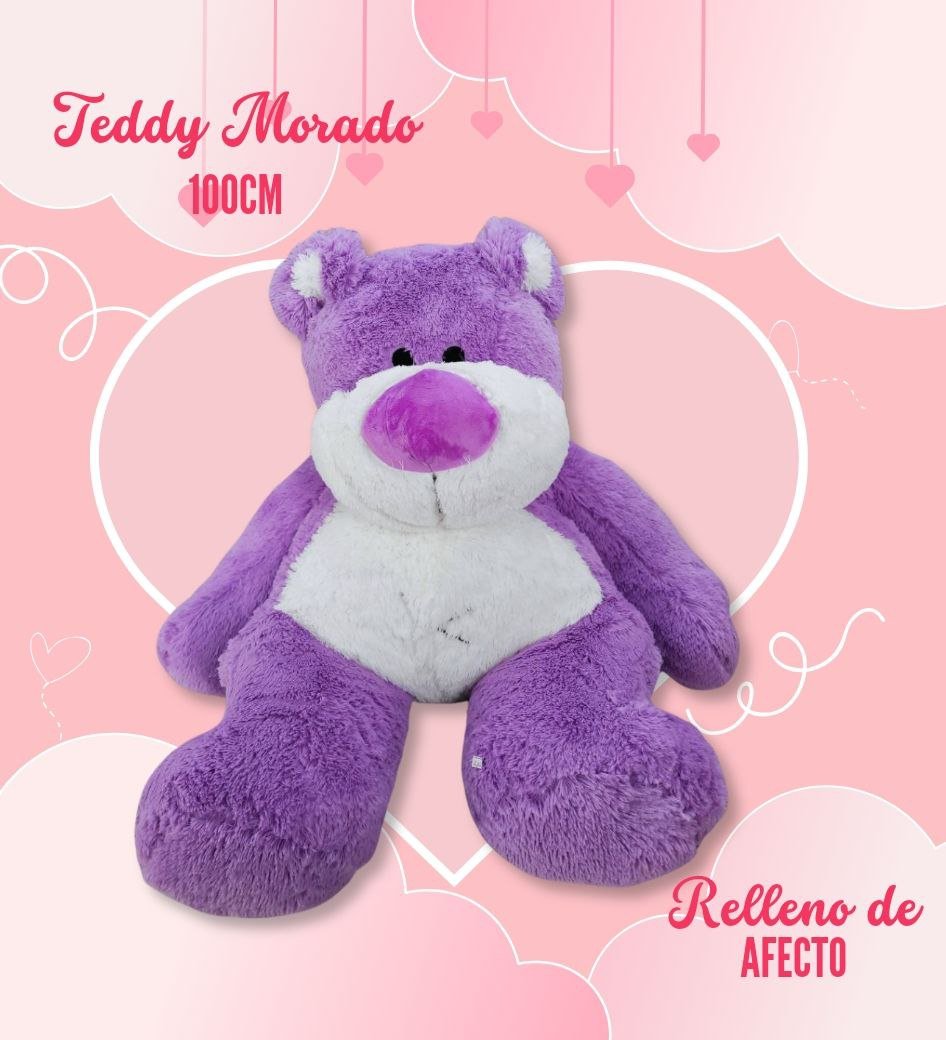 Peluche oso teddy lila grande